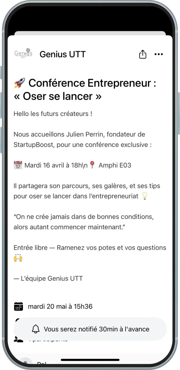 Event app screenshot