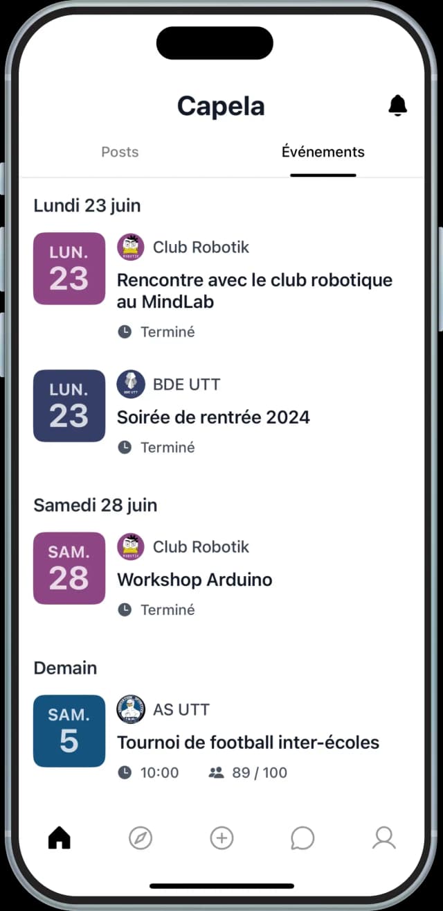 Event app screenshot